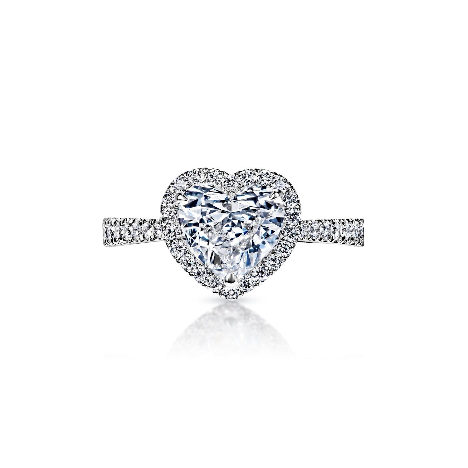 Heart Diamond Love Blossom Unique Wedding Two Rings Set ♥ |  sillyshinydiamonds