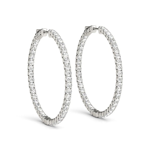 4 inch diamond hoop earrings