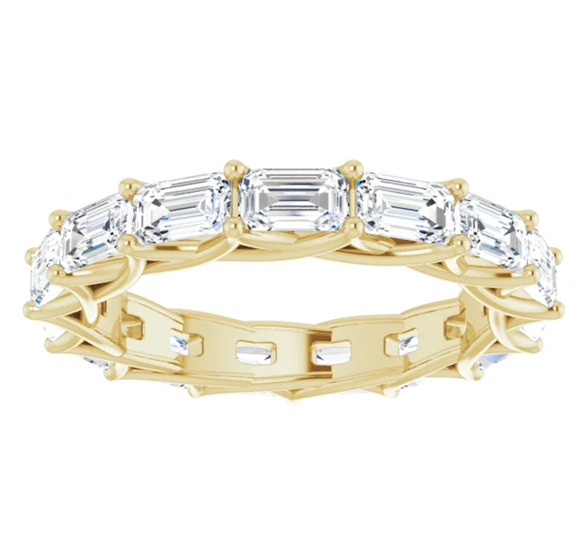 5 Carat Emerald Cut Diamond Eternity Band in Rose Gold