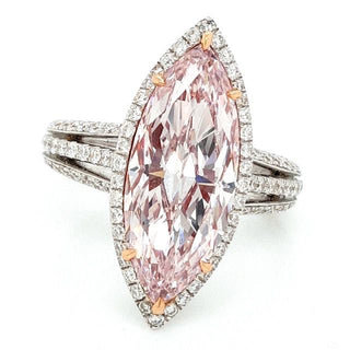 marquise cut pink diamond ring