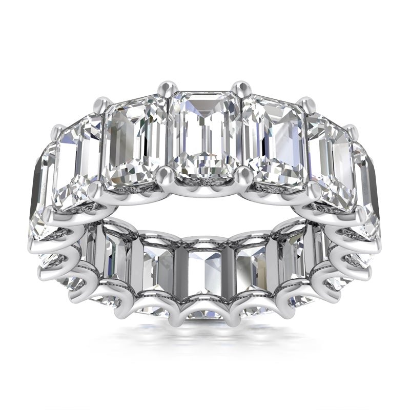 5 Carat Emerald Cut Diamond Eternity Band in Rose Gold