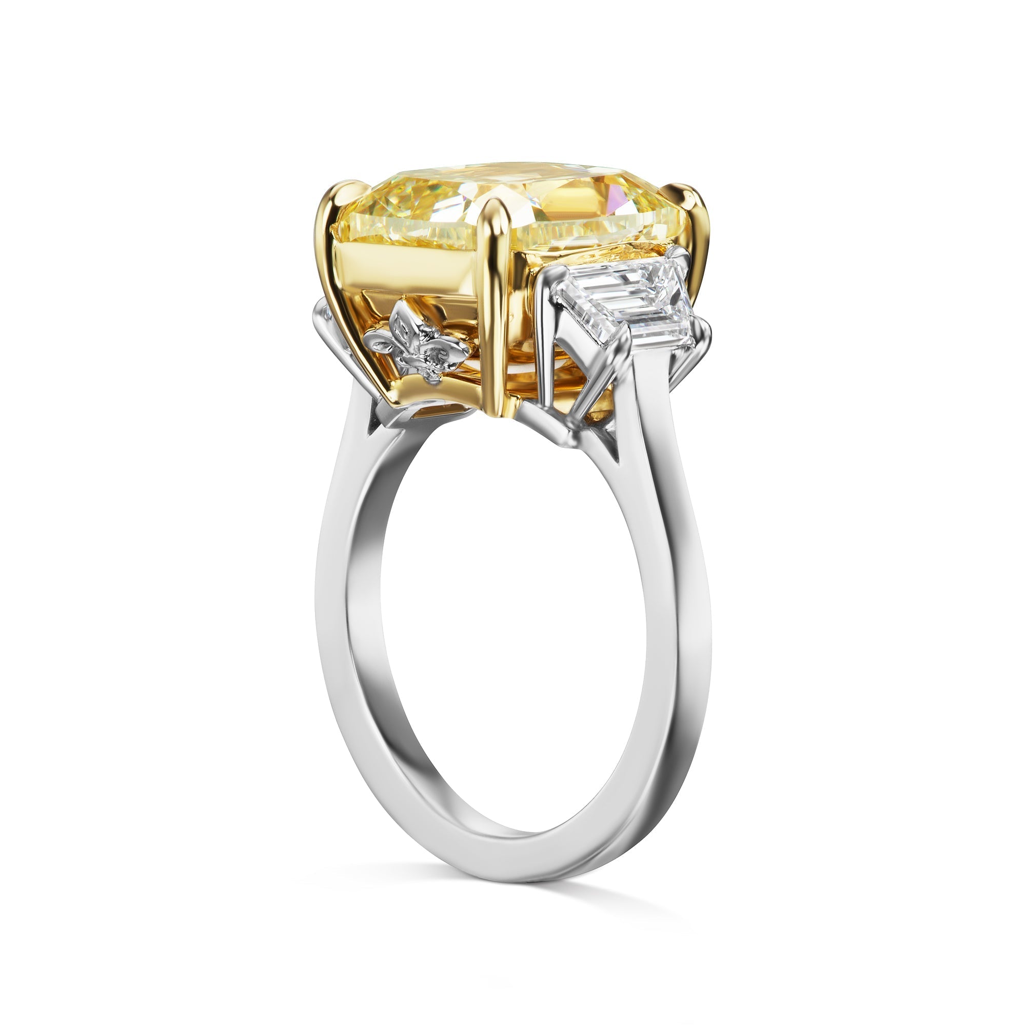 Sunna 11ct Cushion Cut Light Yellow Diamond Ring | Nekta New York