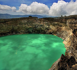 Volcanic Lake in Flores, Indonesia - Mystic Monk Coffee