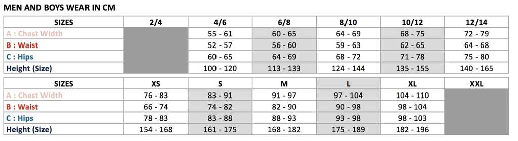 Size Guides – Dancique