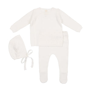 Lilette White Pointelle Bris Set - Panda and Cub