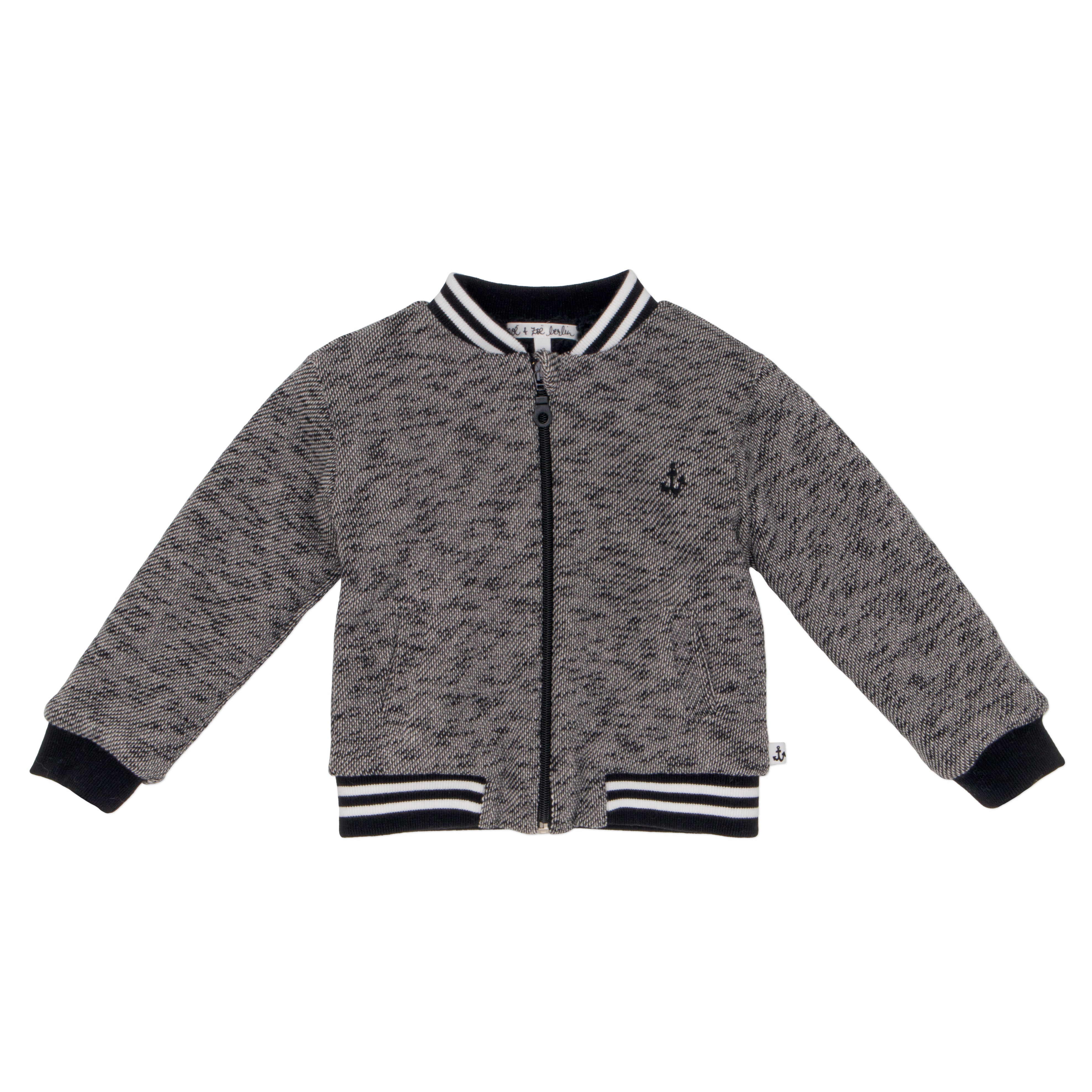 Noe & Zoe Grey Melange Bomber Jacket