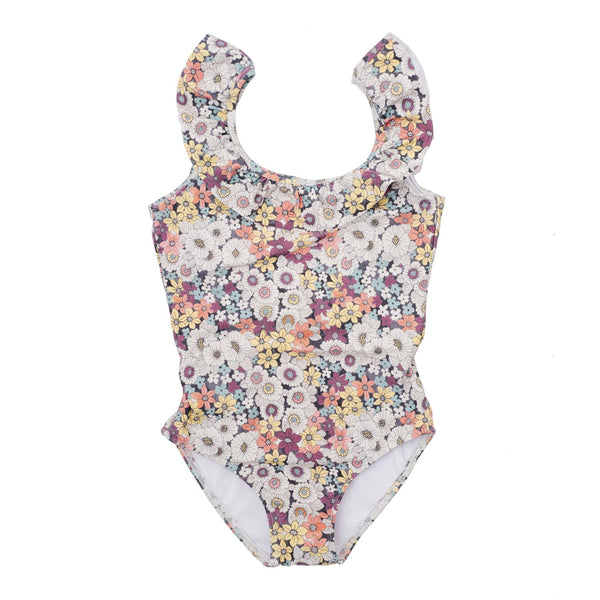 Tocoto Vintage Pink Fluor Floral Girls Swimsuit – Panda and Cub