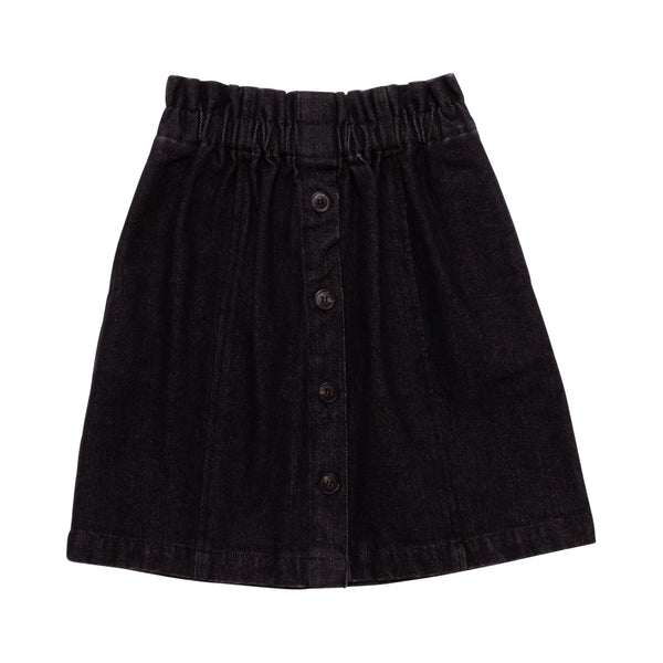 Wynken Black Rinsed Denim Panel Skirt – Panda and Cub