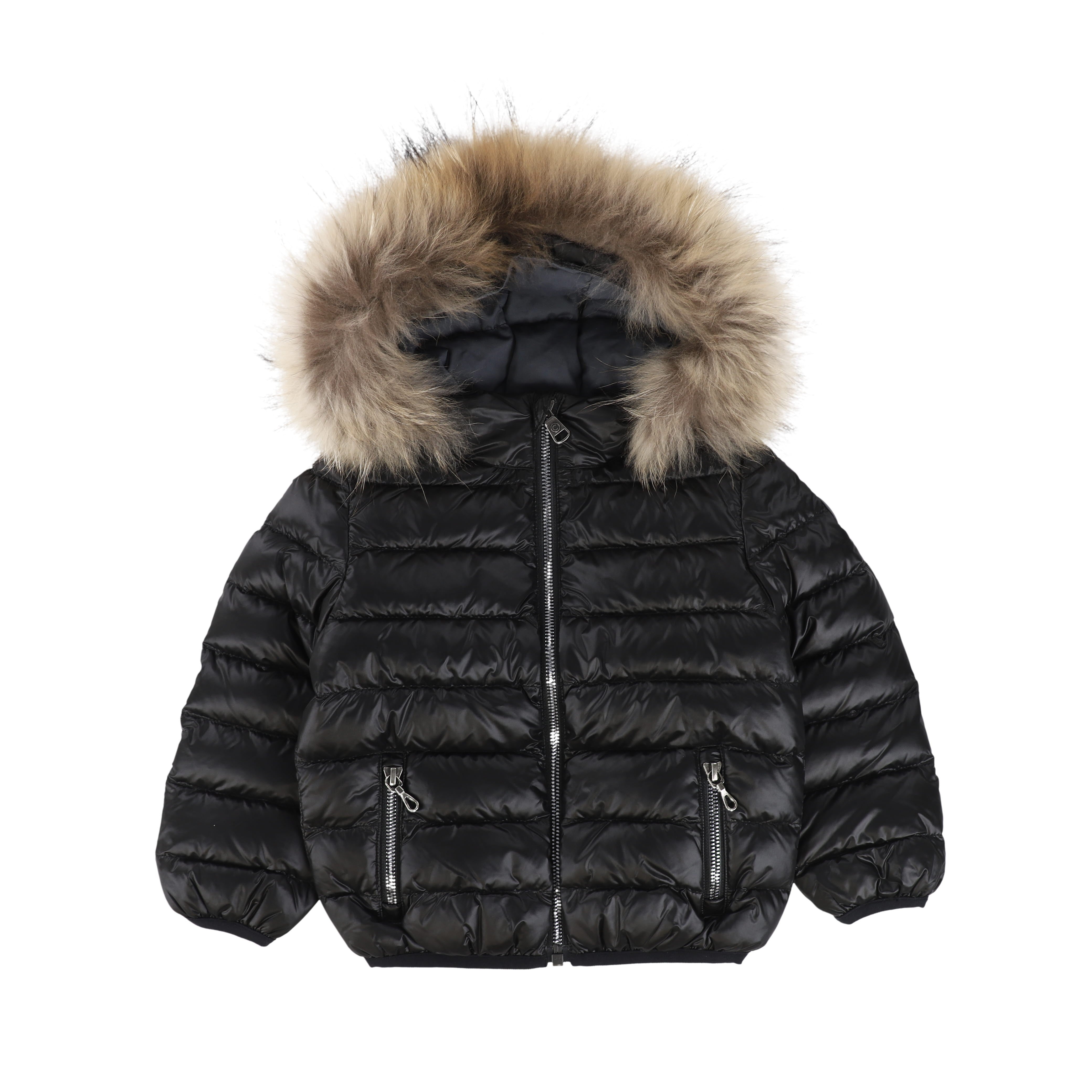 Colmar Black Baby Coat Natural Fur Hood – Panda and Cub