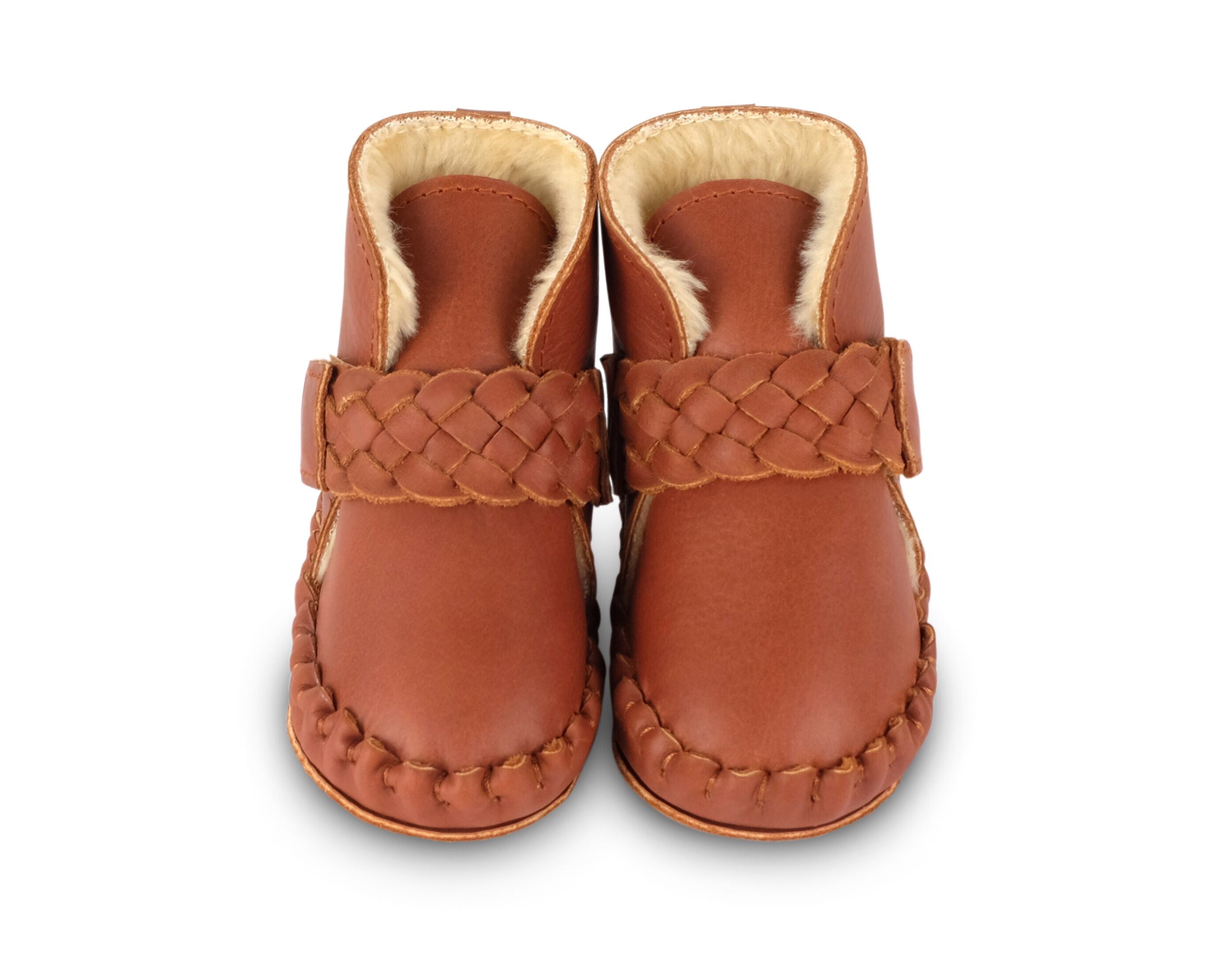 cognac baby shoes