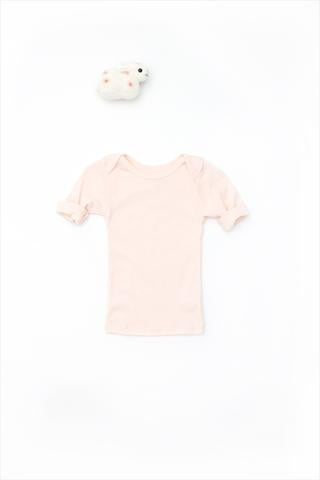Flora and Henri Rib Lap Shoulder Tee Short Sleeve Blossom