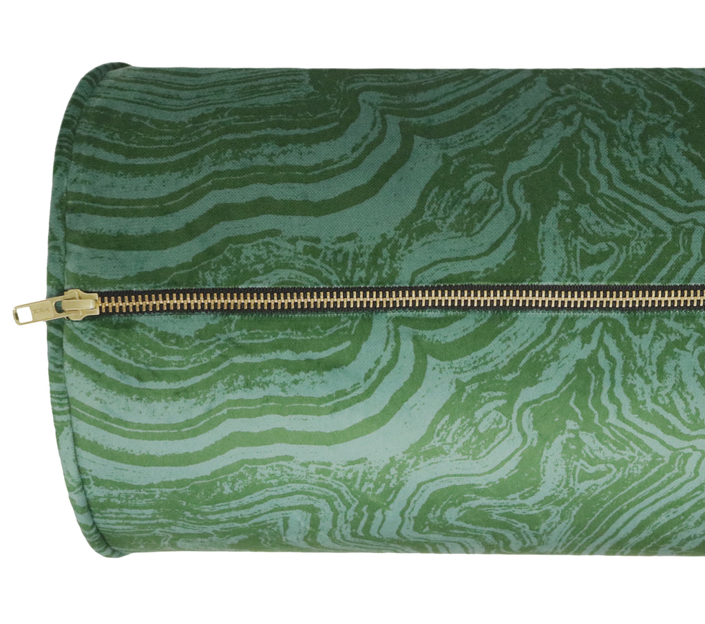 The Bolster Malachite Velvet Emerald Little Design Co