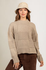 Mock neck solid cozy sweater