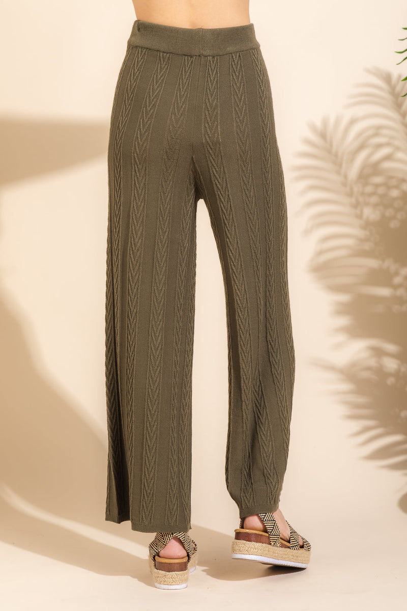 Cable sweater long pants