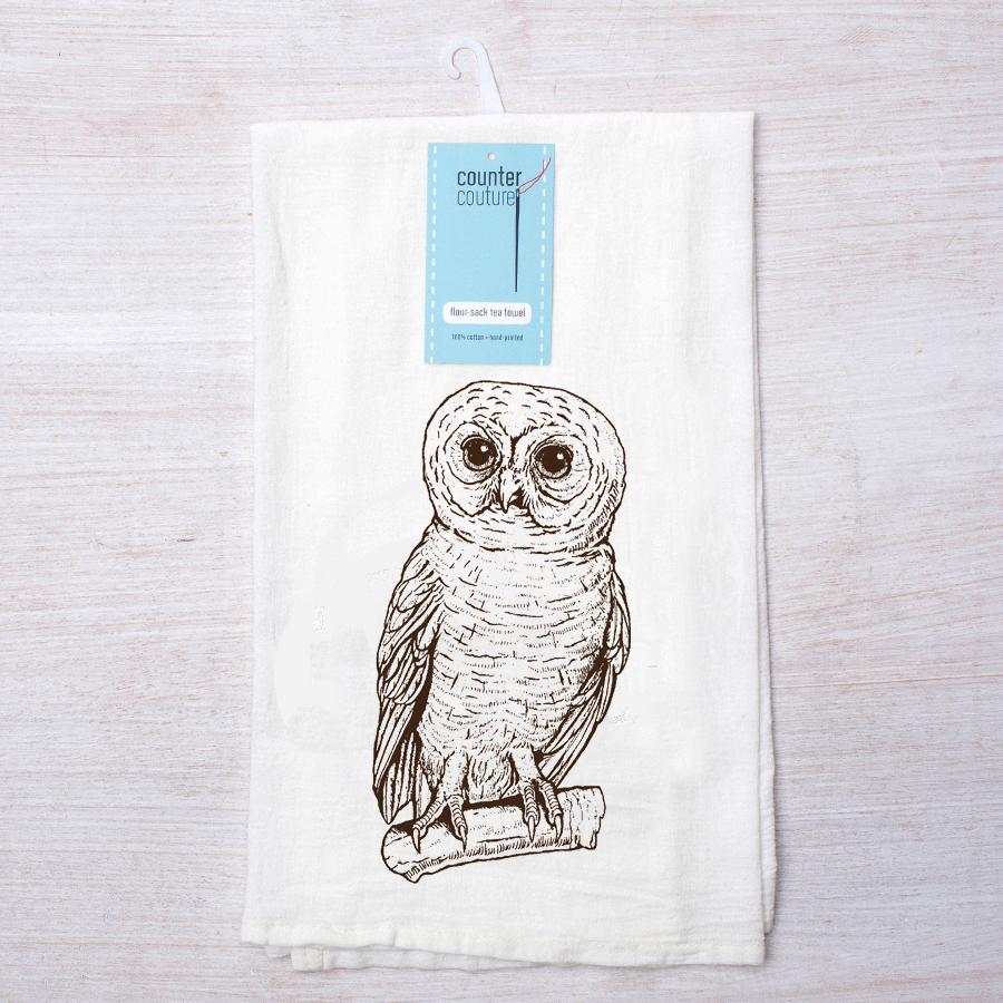 Owl Flour Sack Tea Towel