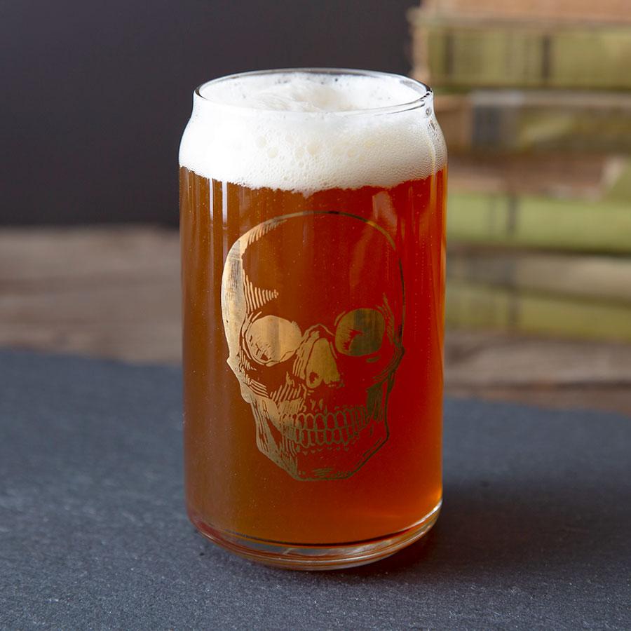 Skull Beer Can Glass