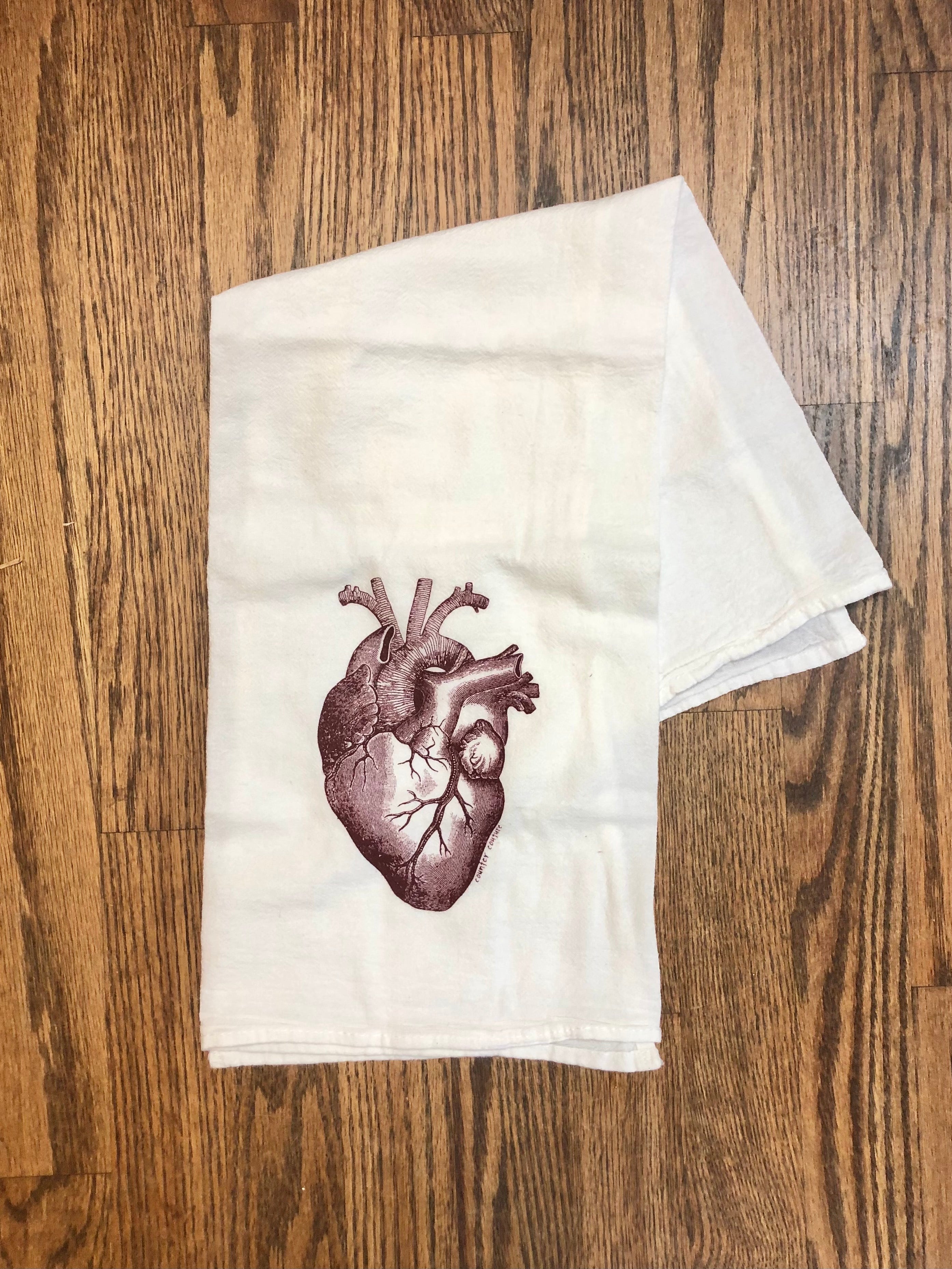 Anatomical Heart Flour Sack Tea Towel