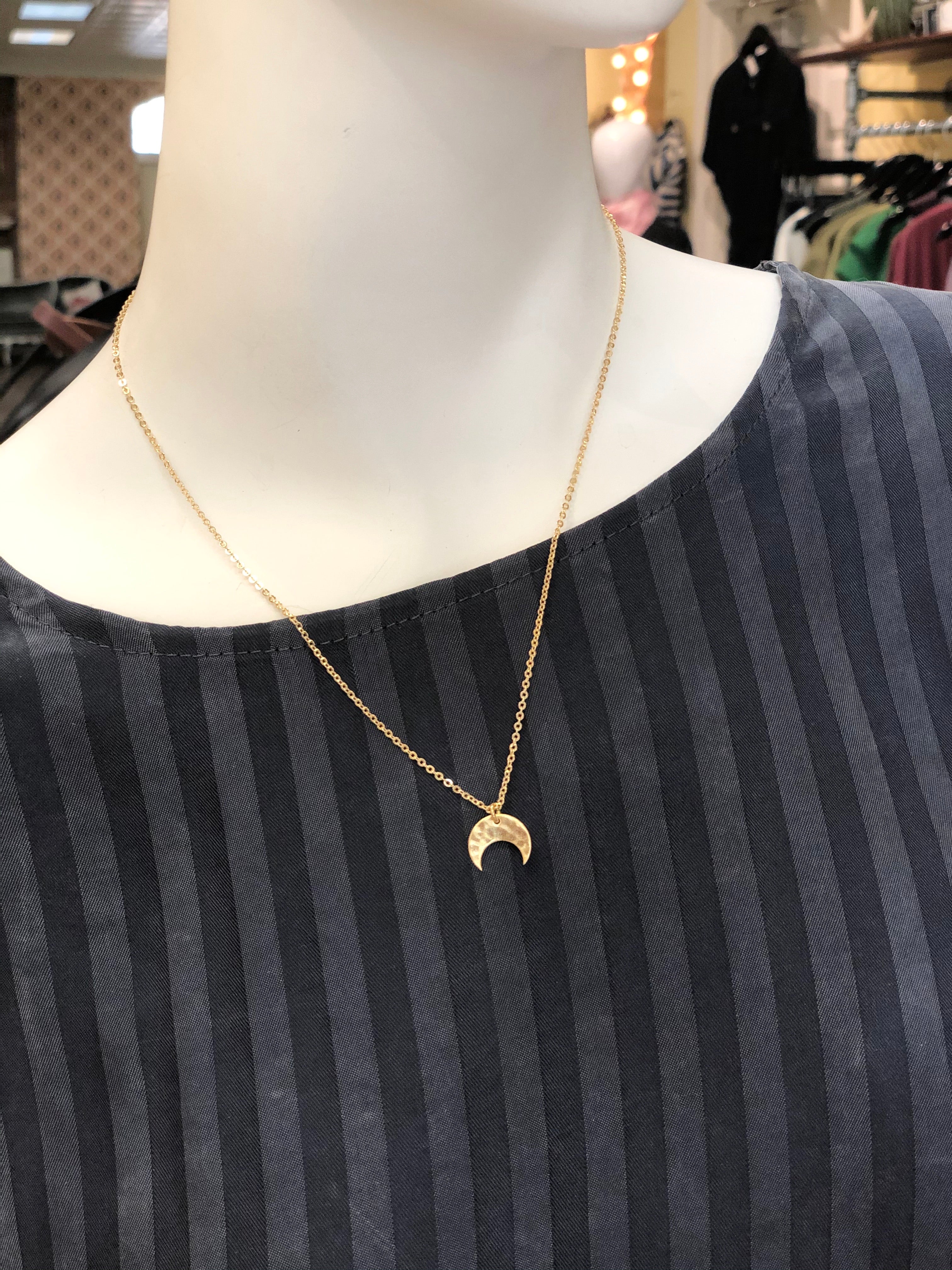 Hammered Moon Necklace