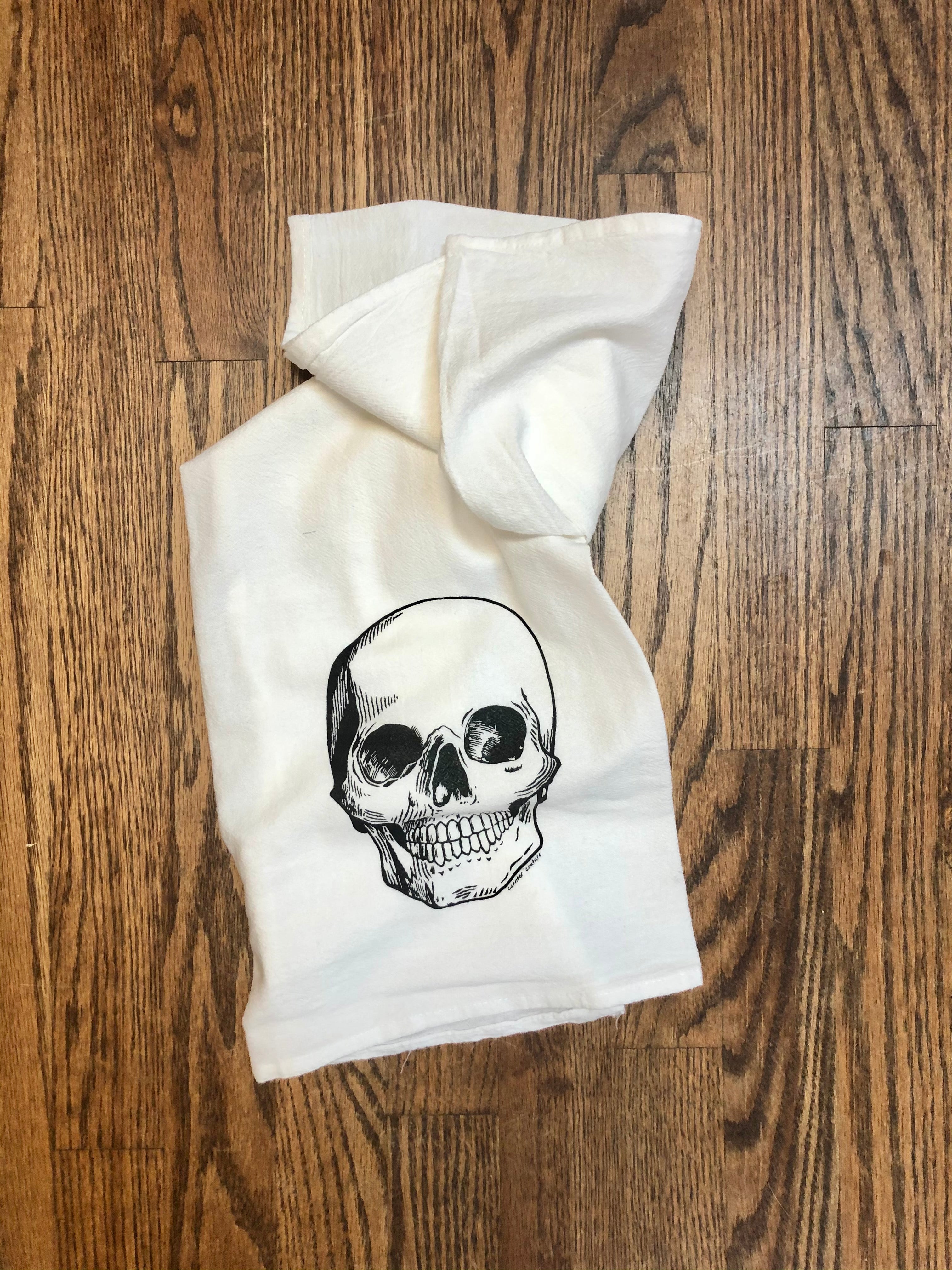 Skull Flour Sack Tea Towel