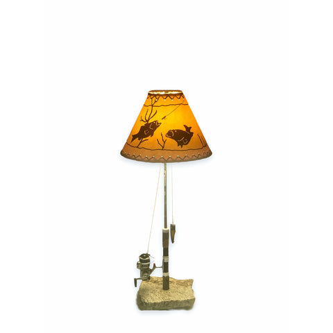 Granite base Shakespeare Table lamp  Reel life trout shade – Reel Lamps