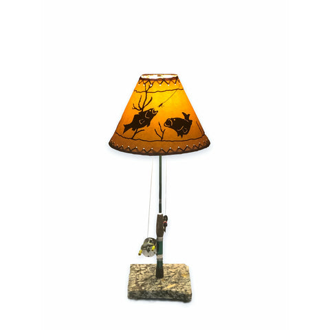 33” Tall Vintage Fishing Rod Nightstand Lamp