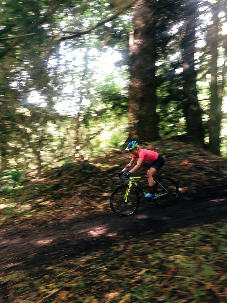 Delia Massey Testing Her PNW Components Bachelor Dropper Post On Her Cyclocross Bike. Photo by Kelly Nowels
