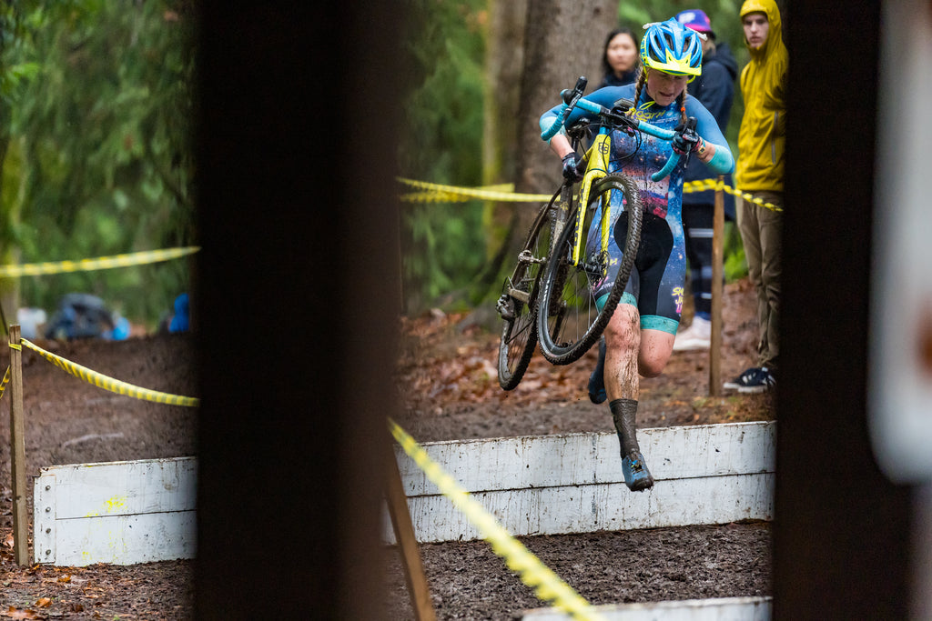 Delia Massey Testing Her PNW Components Bachelor Dropper Post On Her Cyclocross Bike. Photo by Patrik Zuest