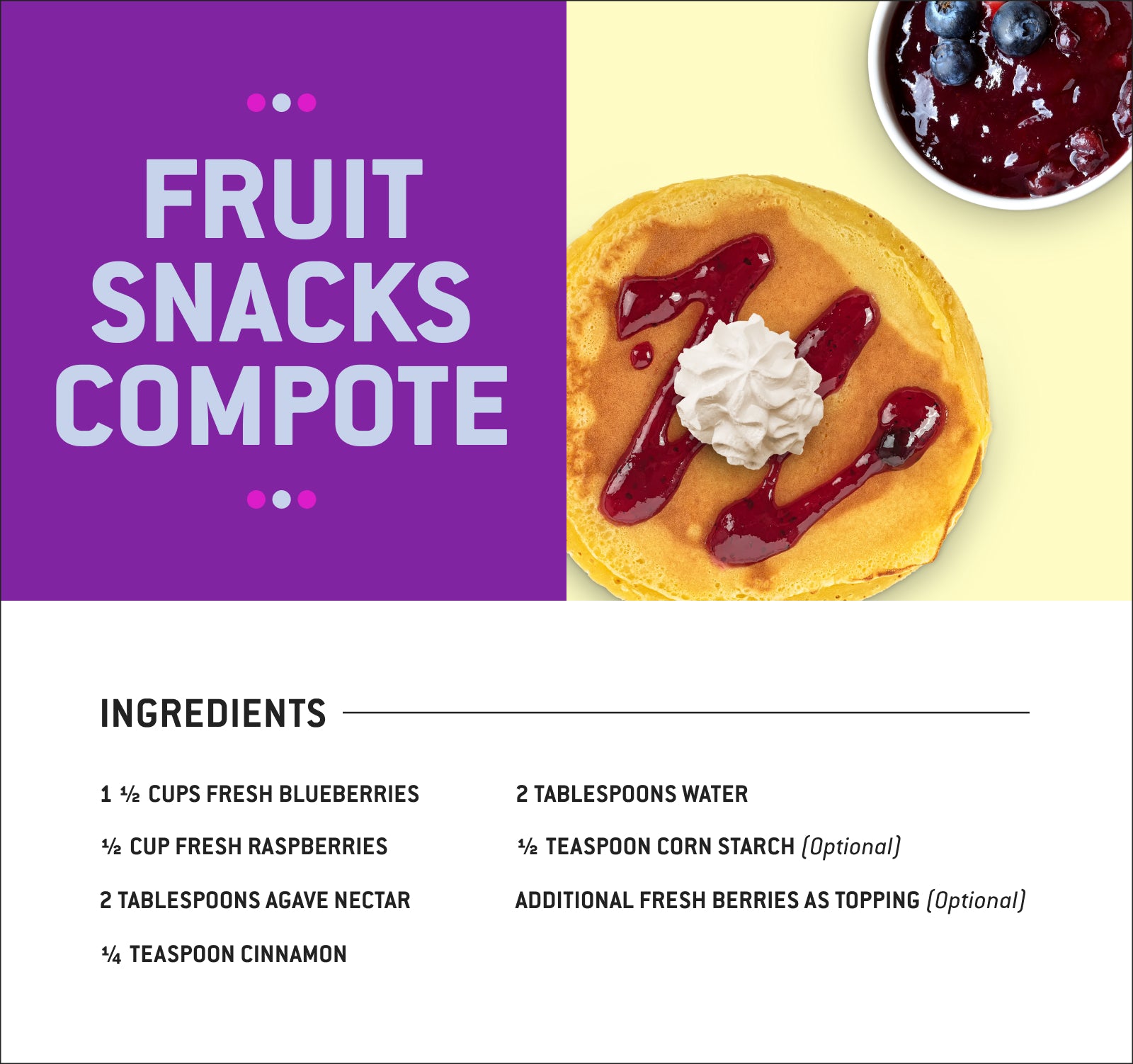 PNW Components Fruit Snacks Compote recipe ingredients list