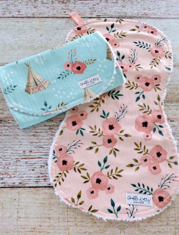 baby girl burp cloths