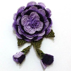 purple flower brooch