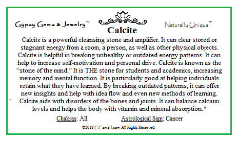 Calcite Info card on GGandJ.com