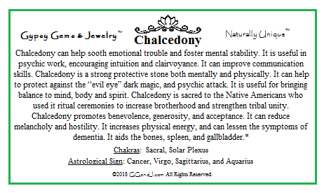 Chalcedony Fact card on GGandJ.com Naturally Unique