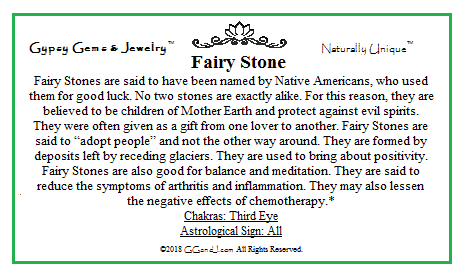 Gypsy Gems & Jewelry Fairy Stone Facts