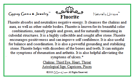 Gypsy Gems & Jewelry™ Flourite Facts