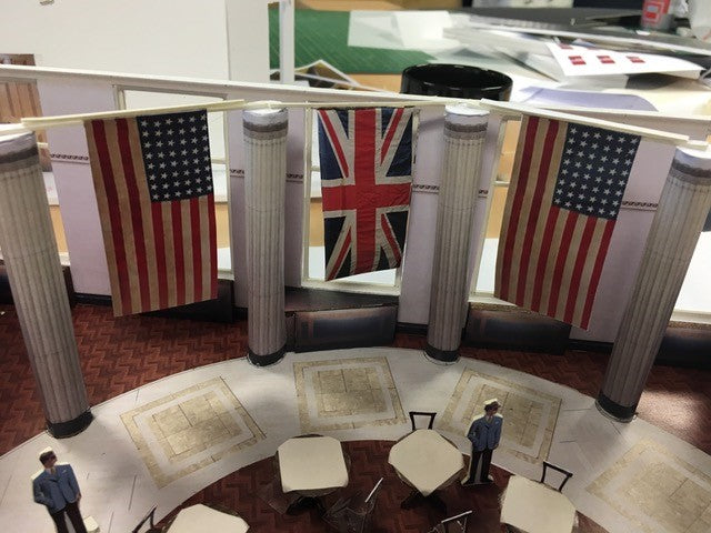 Maquette of Dr Who Set (BBC) with flags made by Flag Studio