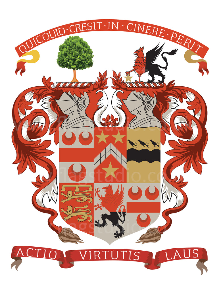 Original coat of arms before conversion to flag and coffin drape format by Flag Studio
