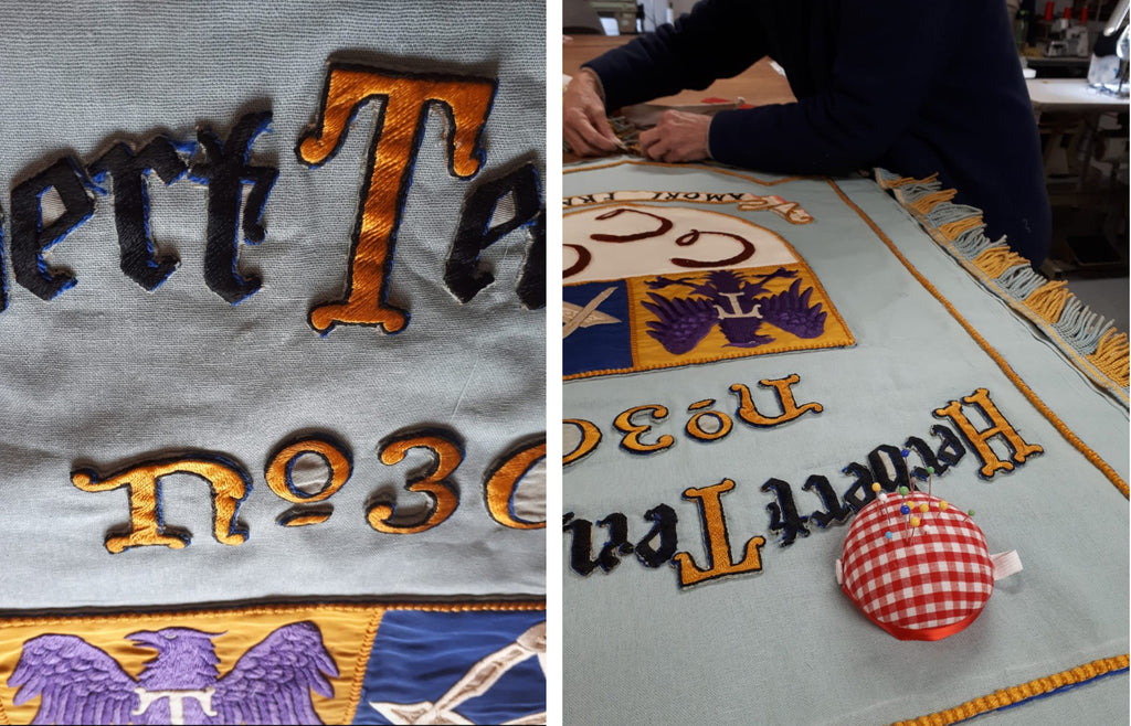Herbert Teagle Lodge banner restoration by Red Dragon Flagmakers