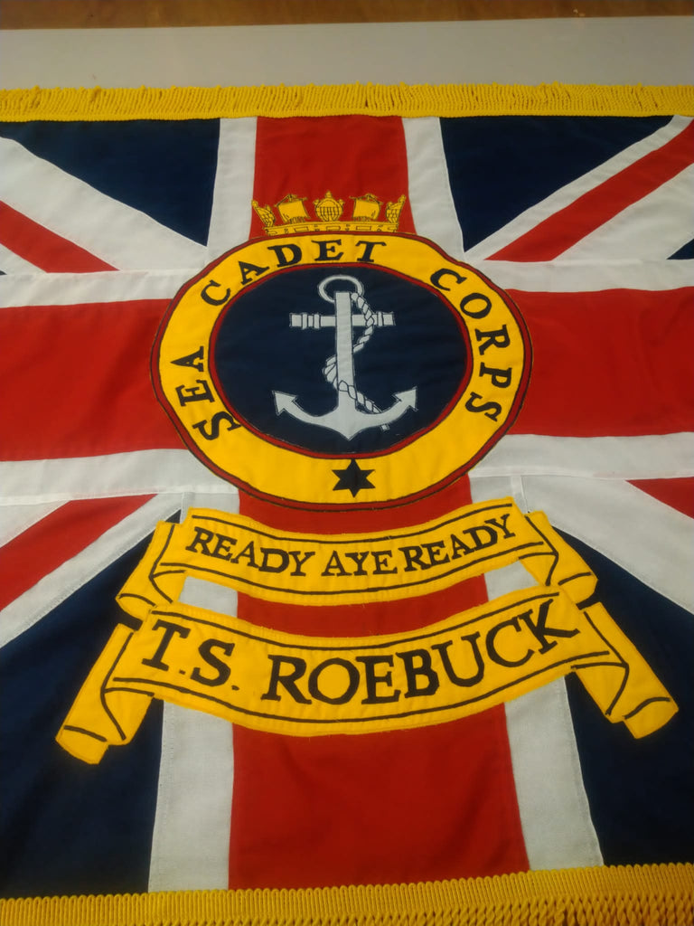 Reproduction of Cadet Roebuck ceremonial flag by Flag Studio