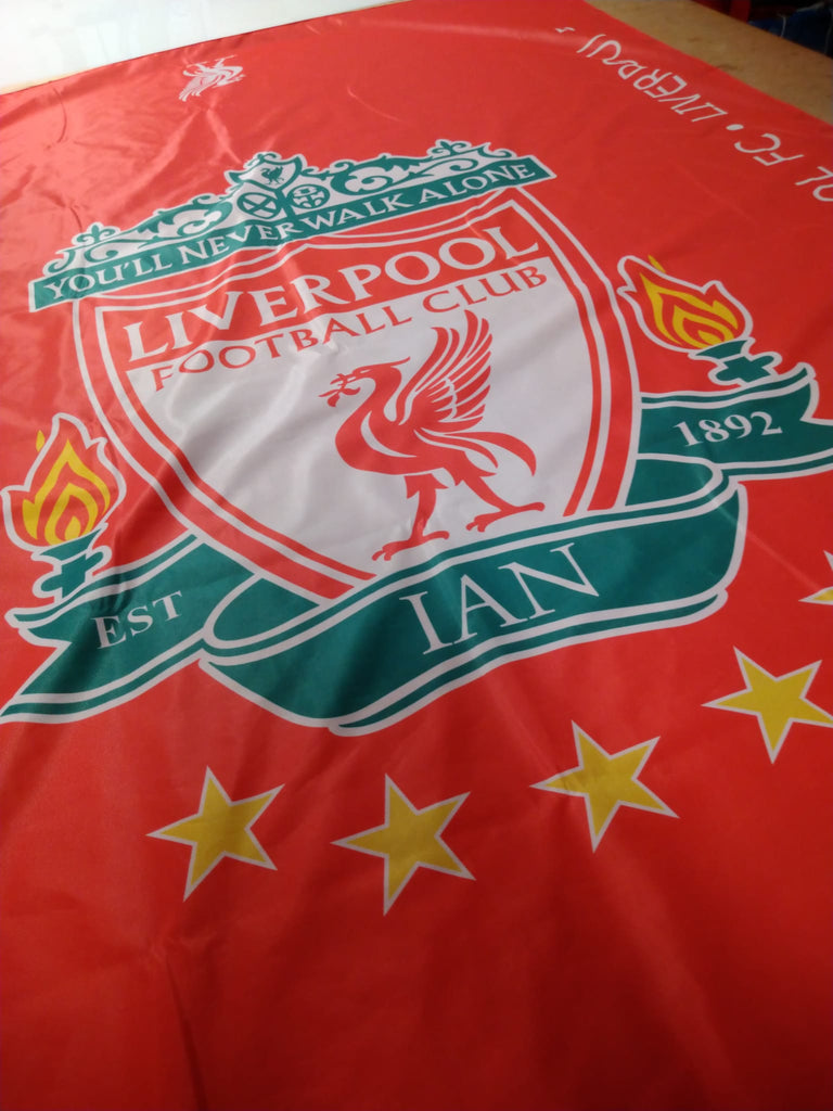 Liverpool FC coffin drape, printed and lined by Flag Studio