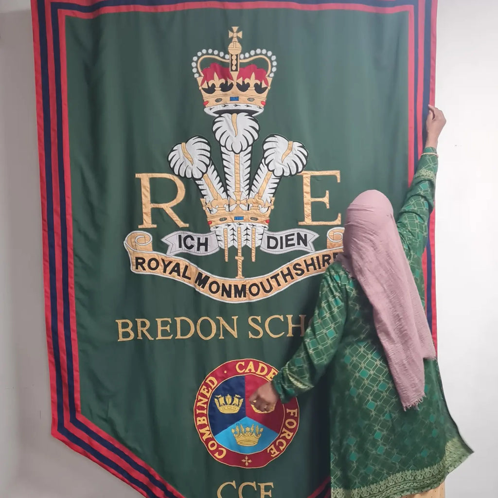 Bredon School gonfalon banner by Red Dragon Flagmakers
