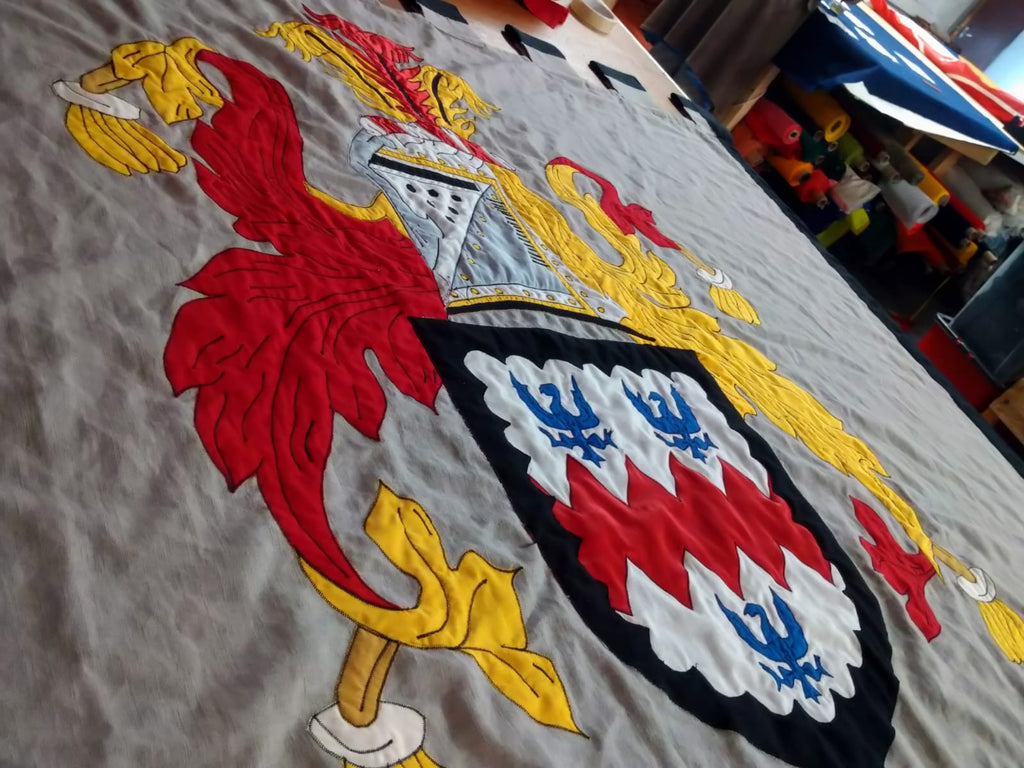 Stitched coat of arms by Red Dragon Flagmakers
