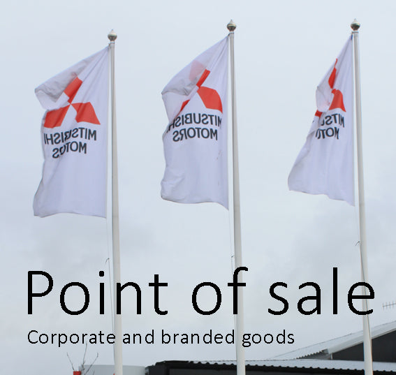 Point of sale corporate and branded flags Red Dragon Flagmakers