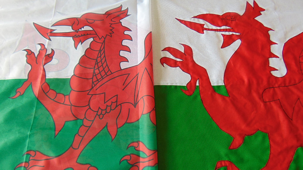 Welsh Dragon printed flag sewn flag