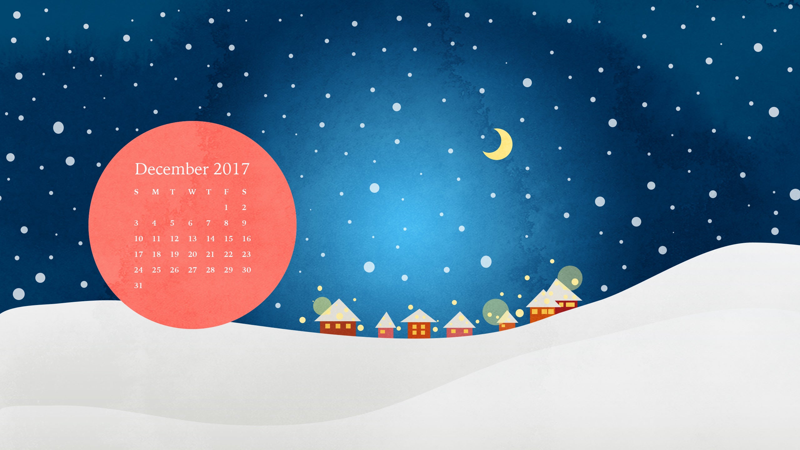 Desktop Calendar and Smartphone Background for December 2017 – Eve Sand