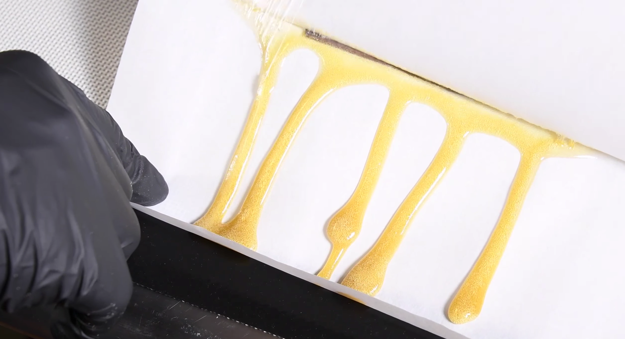 high quality rosin being pressed