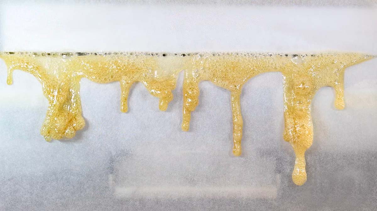 THCA Isolate on Parchment Paper Being Pressed On a Rosin Press