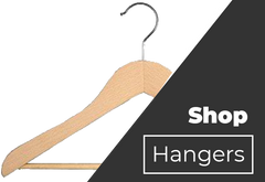 Wooden Suit Hangers with Stationary Bar