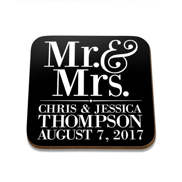 Mr & Mrs Square Coaster - Set of 4