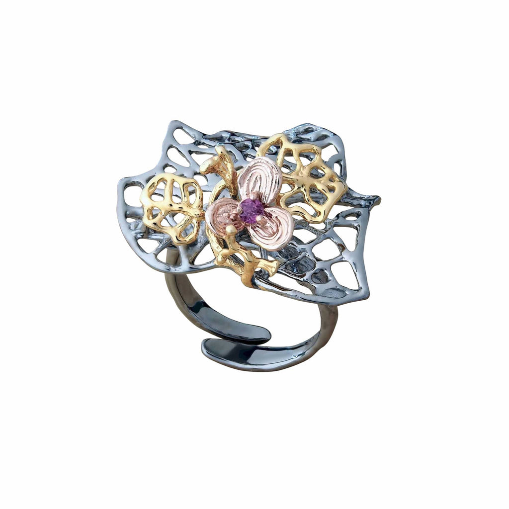 Leaves and Flower Ring – Trezoro Jewellery