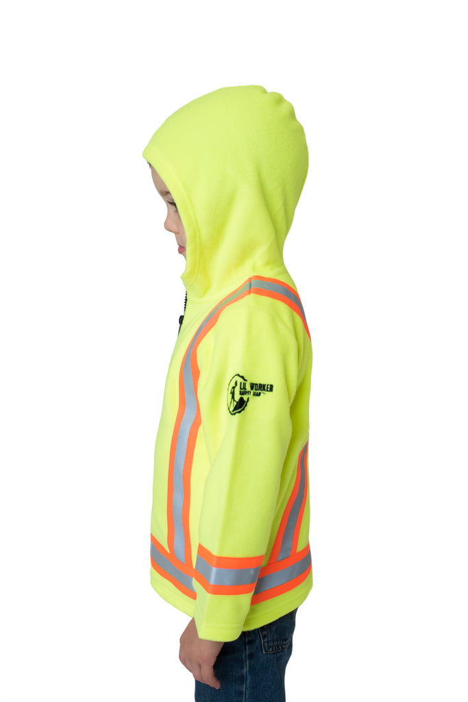 Hi Viz Kids' Fleece Safety Hoodie Yellow
